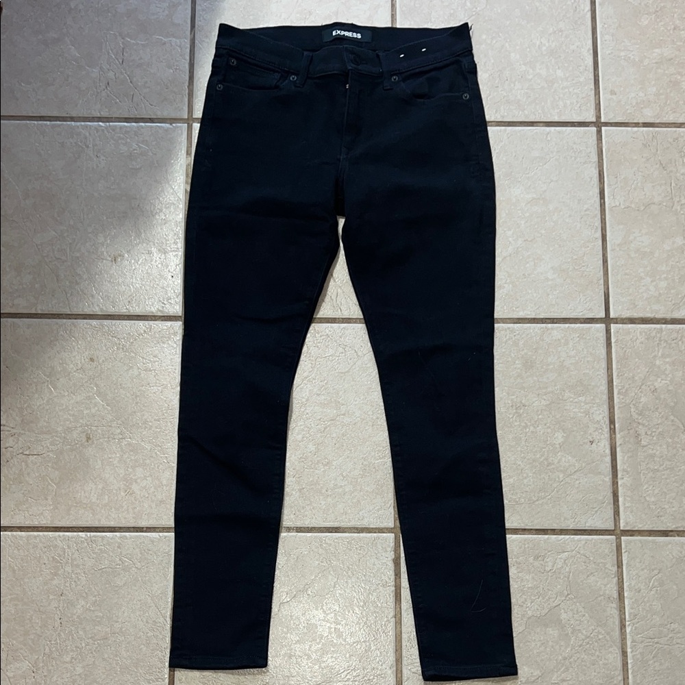 Express Women's Black Skinny Leggings Mid Rise Jeans Size 6